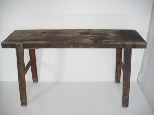 tavolo da imballaggio/ Falegname della Filanda Massignan/ locale/ 1965 circa