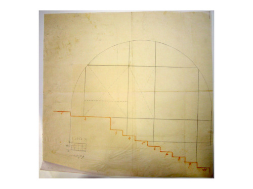 studio di una scalinata con vetrata / disegno / sec. XX (primo quarto)